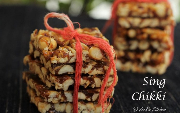 Sing Chikki | Peanut Chikki | Groundnut Brittle Recipe
