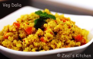 Vegetable Dalia | Masala Vegetable Dalia Recipe | Broken Wheat Khichdi Recipe