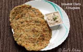 Oats Uttapam Instant Oats Suji Uttapam Oats Onion Uttapam