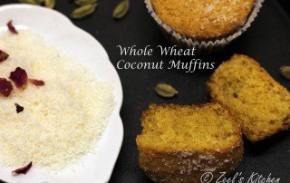Eggless Whole Wheat Coconut Muffins