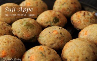 Suji Appe | Instant Rava Appe Recipe | Quick Vegetable Paniyaram | Semolina Pancake Puffs