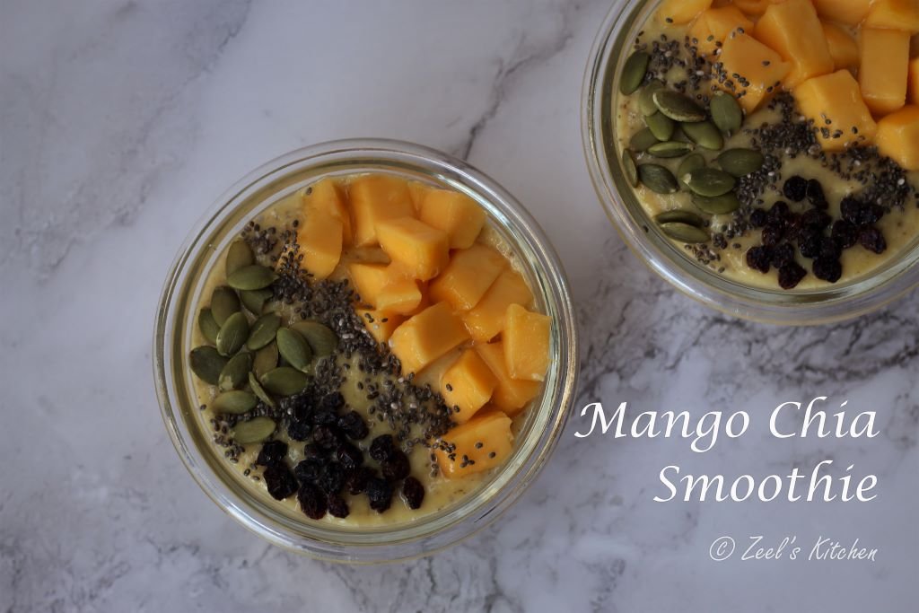 Mango Chia Smoothie Recipe | Sugar-free Mango Chia Smoothie Recipe
